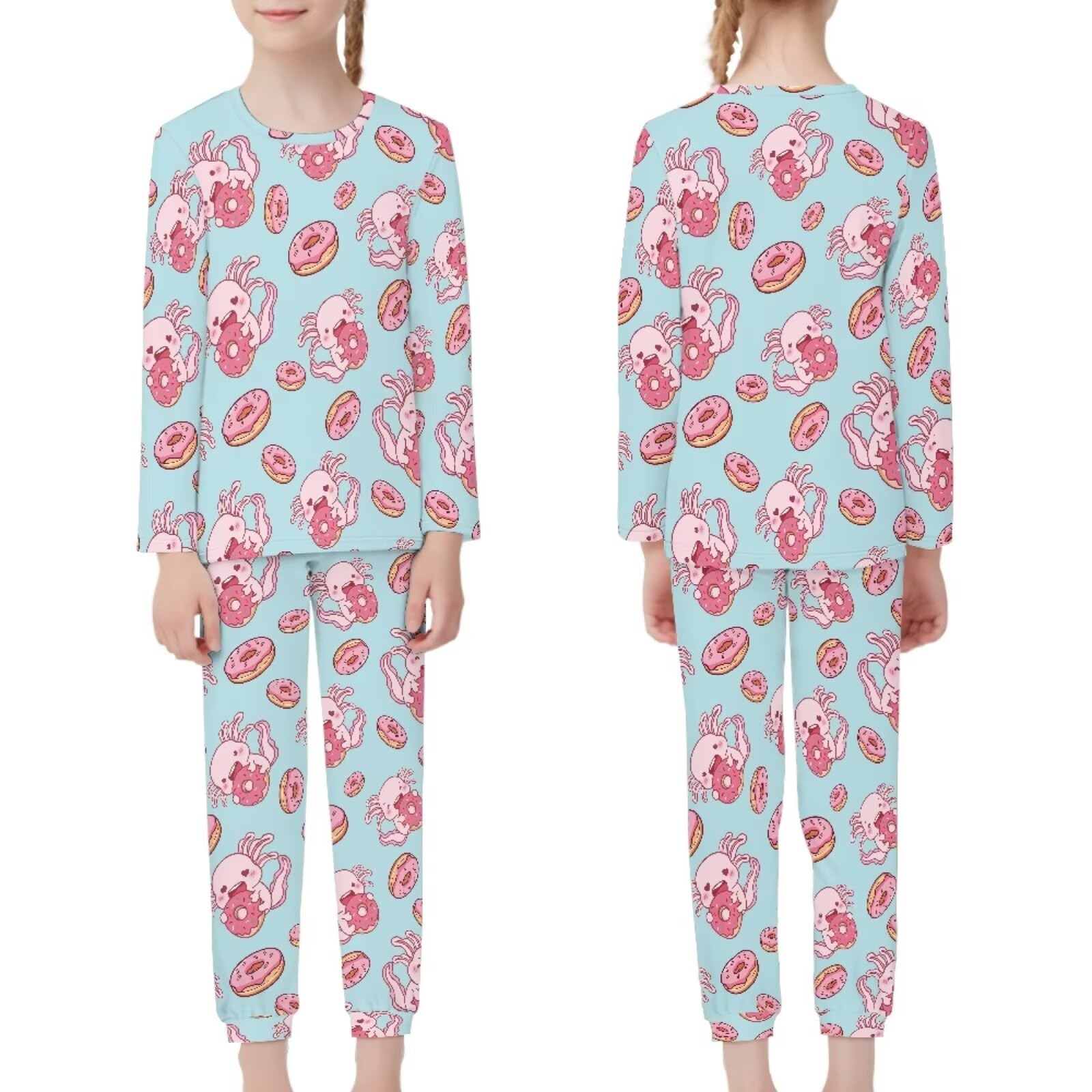 Pijama de manga larga con bolsillos para niños, conjunto de camisa y pantalones para niños de 3 a 16 años