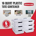 Rubbermaid Cleverstore 17 Quart Clear Latching Waterproof Stackable Airtight Storage Containers with Durable Latching Lids (6 Pack)