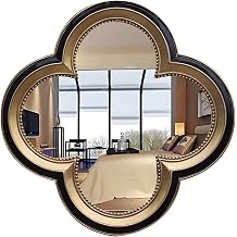 LTSRLL Quatrefoil Accent Wall Mirror Art Deco Vanity Mirror for Makeup and ShavingOld Gold,40cm/15.7in