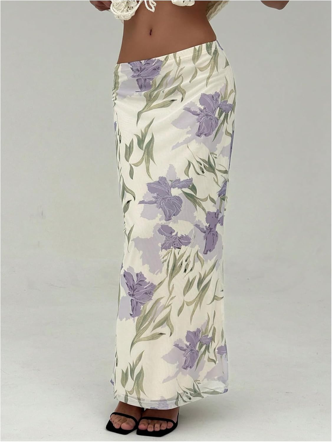 Milumia Women's Boho Floral Bodycon Long Skirt Low Waist Vacation Fishtail Maxi Skirts - Image 2