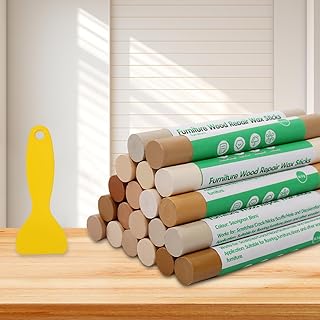 Furniture Markers Touch Up, 20 Colors Wood Filler Sticks, Wood Wax Crayons for Repairing Scratches, Scuffs, Cracks, Holes on Furniture, Floors, Cabinets, Tables, and Doors - Brown Series