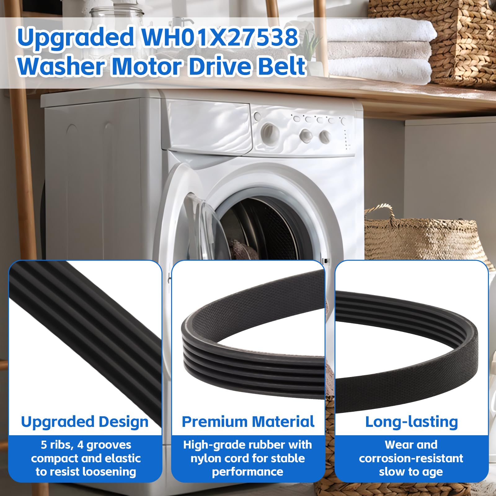 WH01X27538 Washer Drive Belt for GE/Hotpoint Washing Machines — Amazon image 5