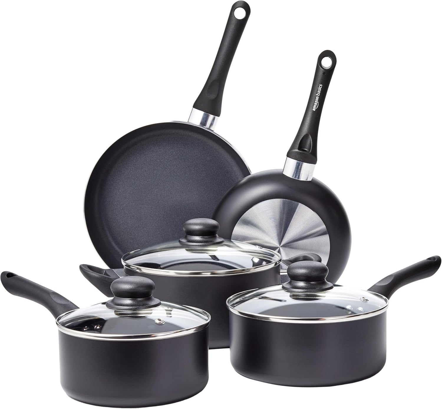 Amazon Basics Non Stick Kitchen Cookware 8-Piece Set