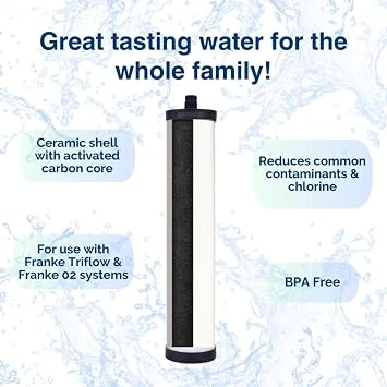 Doulton Ultracarb M15, 1 Pack, Drinking Water Ceramic Candle Filter, Reduces Contaminants, Improves Taste & Odour, Compatible With Franke 02, Triflow, Filterflow 1st & 2nd Gen Plastic Housing