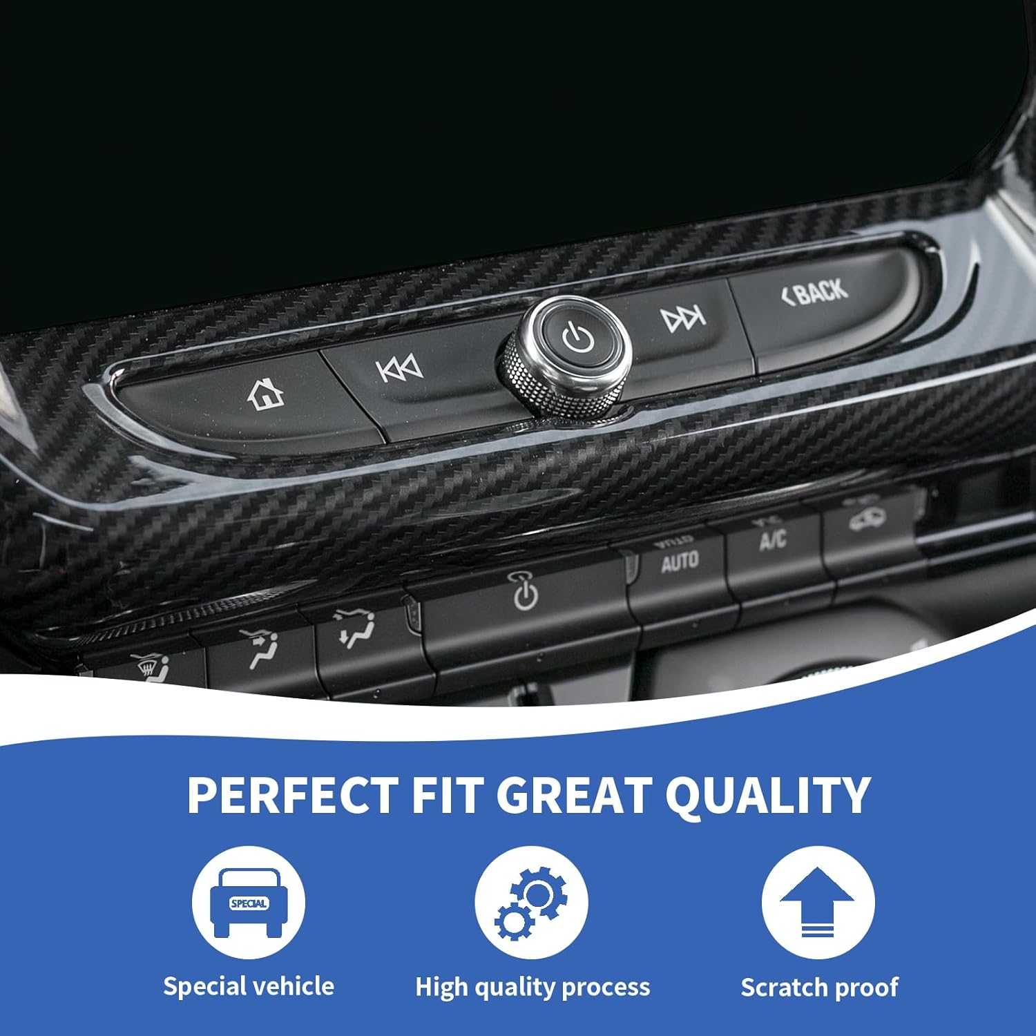 RAZPOY Radio Navigation GPS Screen Panel Cover Trim Compatible with Chevy Camaro 2017-2024 Carbon Fiber Interior Accessories, Large Screen