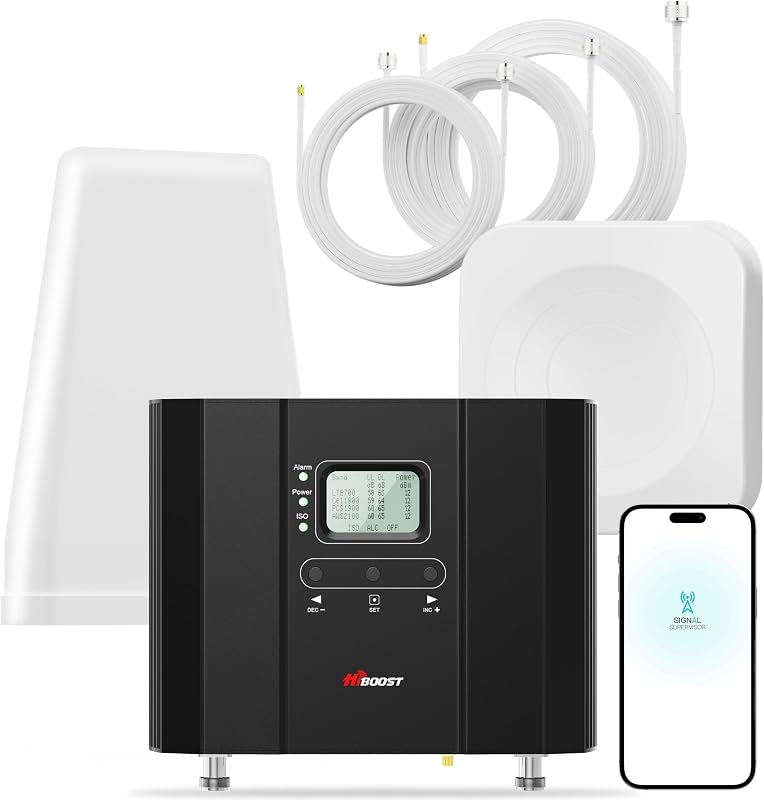 Cell Phone Booster Cover 6000 sq ft, Boost 5G 4G LTE Signal for All US Carriers, Cell Phone Signal Booster for Home Office, APP Support, FCC Approved