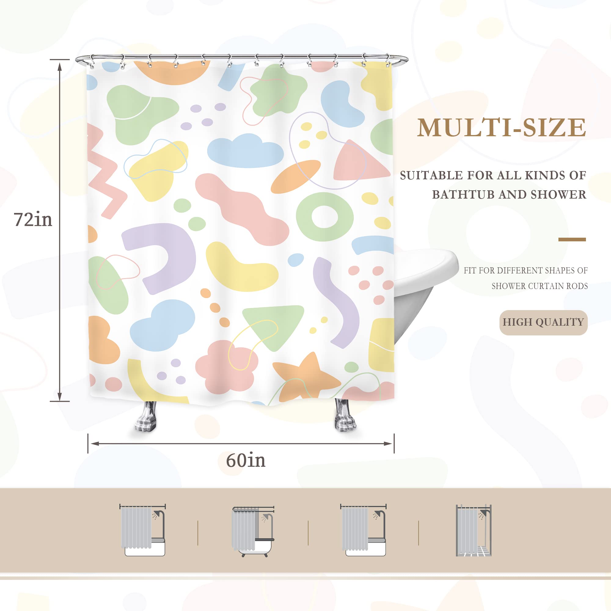 Duschvorhang Mit Klaren Blasen-Design (152x183 Cm) – Wasserdichter Polyester, Modern & Einfach Zu Befestigen