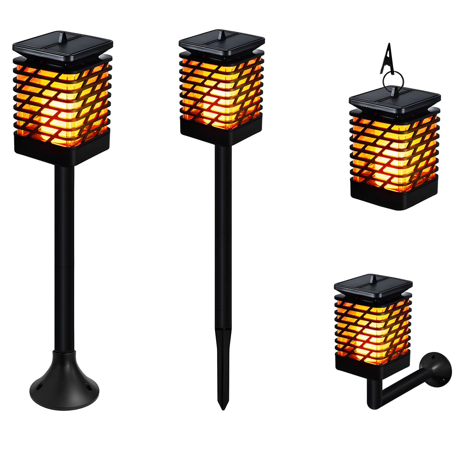 Jazuaiao Solar Flame Effect Outdoor Light with Realistic LED Flickering for Garden Decoration Weatherproof ABS Construction Outdoor Solar