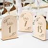 Table Numbers for Wedding Reception - 5x7 Inch Double-Sided Arch Wedding Table Number Sign 1-15, with Wooden Base for Party Table Centerpiece Decoration