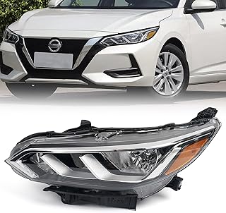Huray Halogen Headlight Assembly Fit for Nissan Sentra S/SV 2020 2021 2022 LH Headlamp w/o LED OE Style Replacement for NI2502276 Left Driver Side