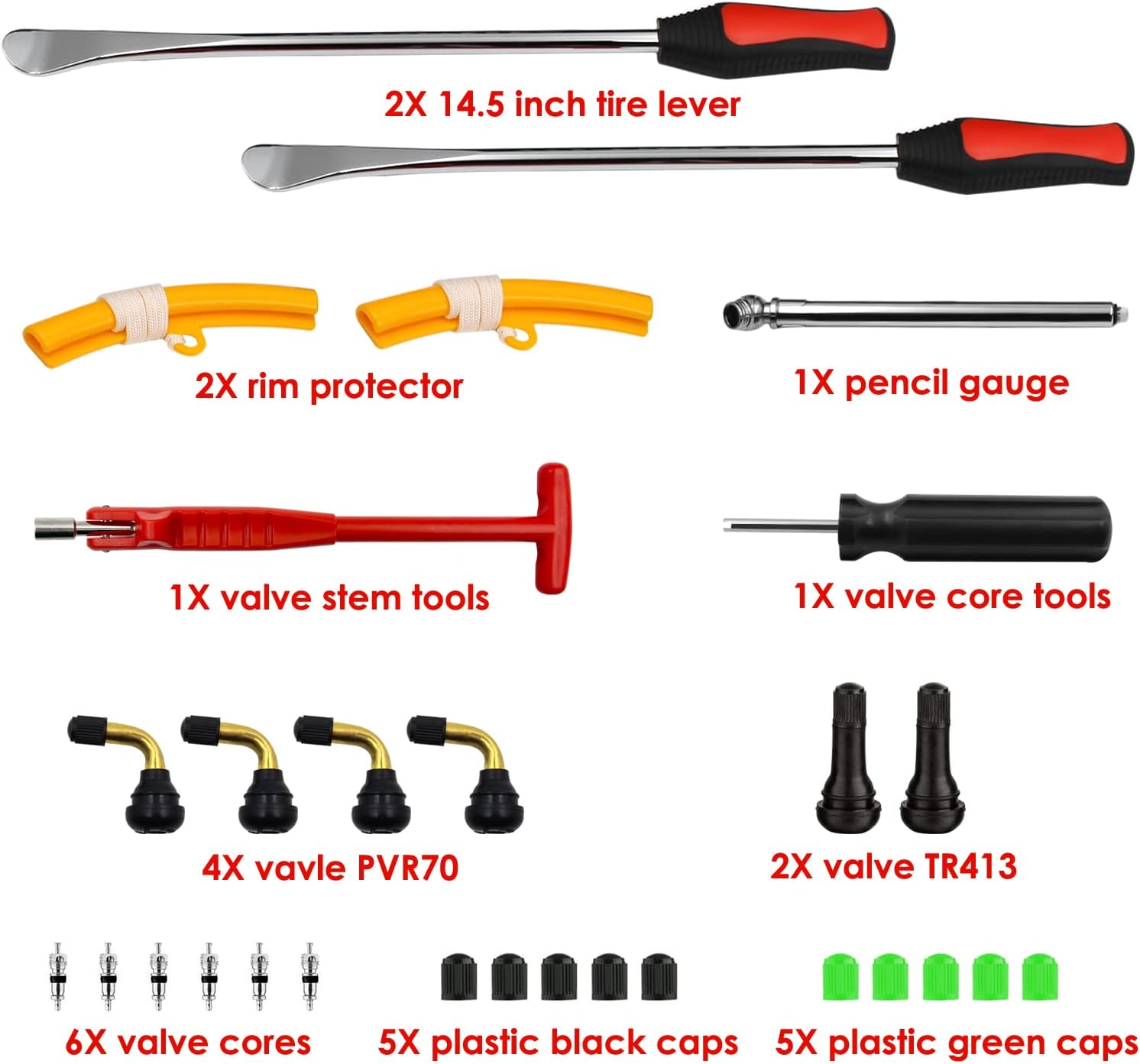 Tire Spoons Tool Set for Bike Motorcycle Wheelchair Mower Tractor