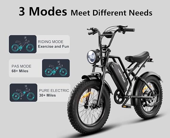 HAPPYRUN G50 Electric Bike for Adults,Peak 1500W,48V Power EBike,68+ Miles