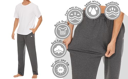Jacketown Mens Cotton Yoga Athletic Pants Grey Sweatpants Lounge Jersey Pants Lightweight Sweatpants Elastic Waist Sweat Pants With Pockets, Gray M #TOP4