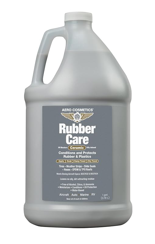 Aero Cosmetics Rubber Care condicionador cerâmico à base de água para pneus e borrachas, acabamento acetinado, frasco de 3,8 L