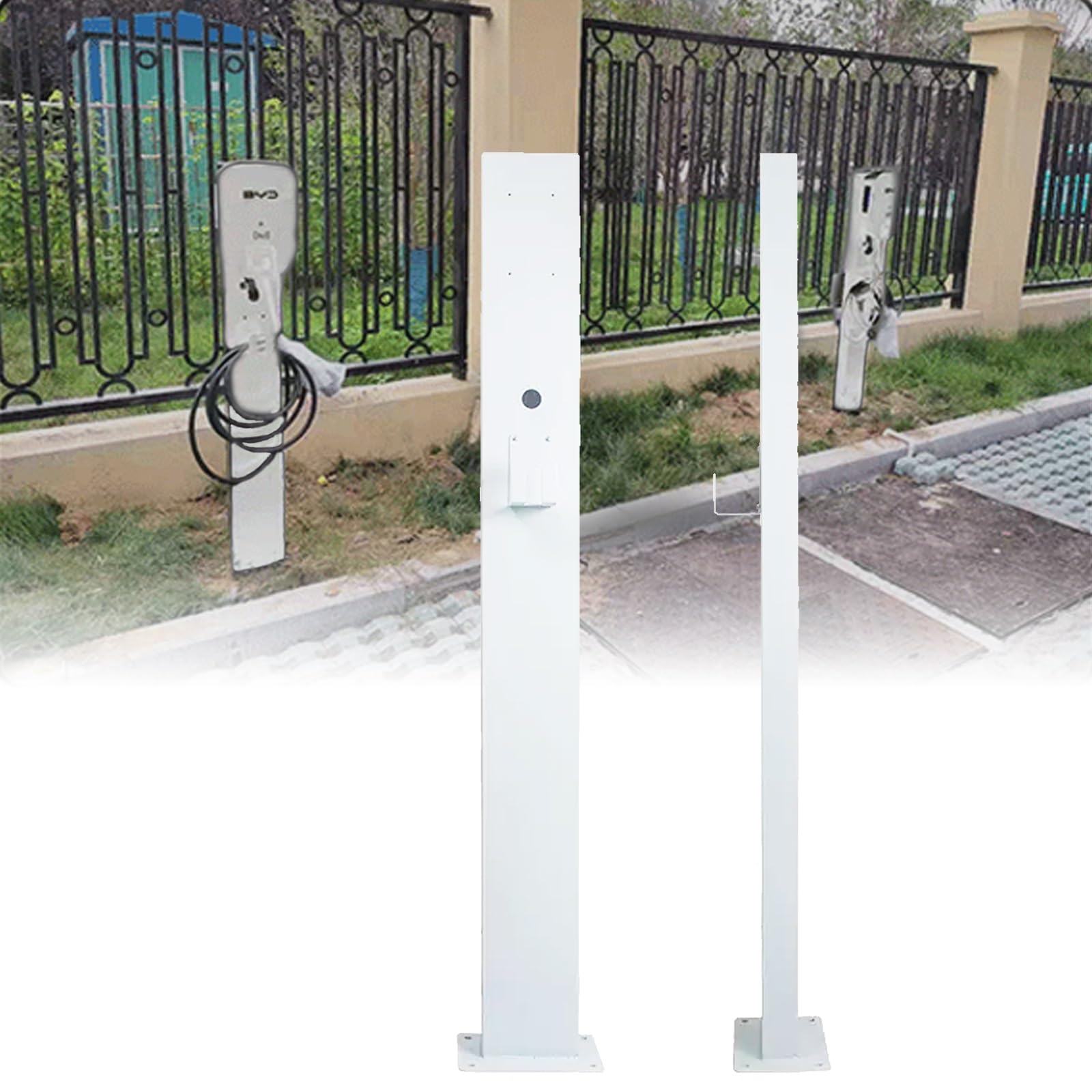 Piedistallo di ricarica per veicoli elettrici per stazioni di ricarica per veicoli elettrici, supporto durevole e resistente alle intemperie per uso domestico e pubblico