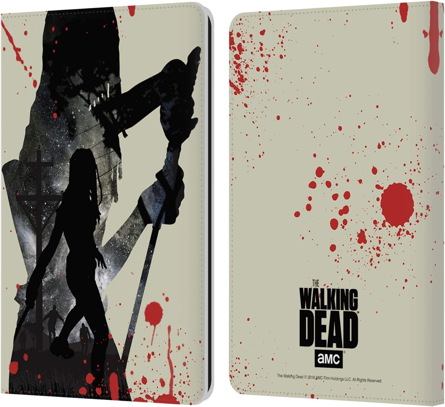 Head Case Designs Officially Licensed AMC The Walking Dead Skull Silhouettes Leather Wallet Case Compatible with Kindle Paperwhite 1/2 / 3