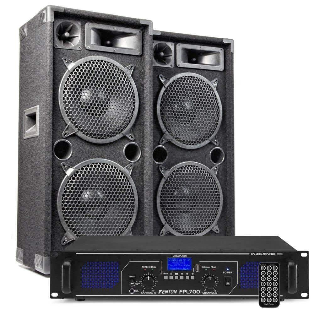 MAX210 Kit Sono DJ et Amplificateur Bluetooth 2000W - Un Kit Sono Complet pour Débuter et Animer Vos Soirées