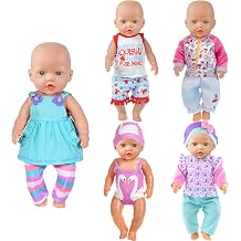 5 Set New Baby Doll Clothes and Accessories Suit for 14-17 Inch New Born Baby Dolls Include Dress, Outfits, Swimsuit, Hat Doll Not Included