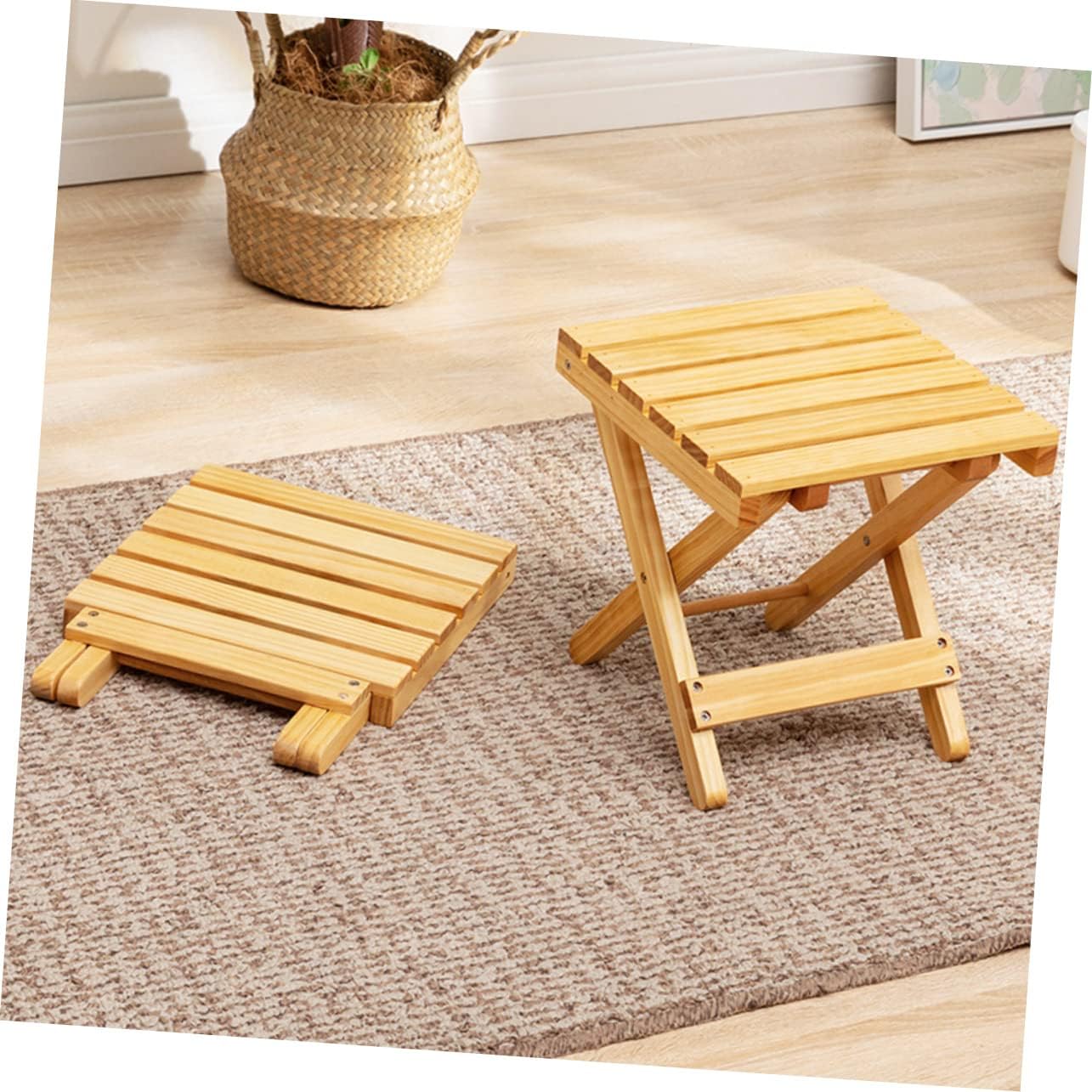 Garneck Wooden Plant Stand Flower Pot Stool Outdoor Wine Tables Portable Table