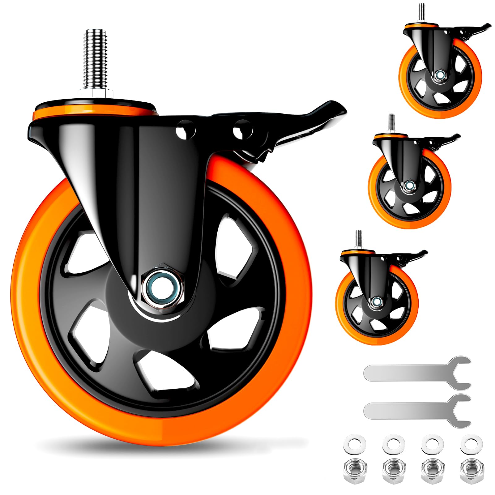 Heavy Duty 4 Inch Stem Casters - Set of 4 -23 Heavy Duty 4 Inch Stem Casters - Set of 4 -23