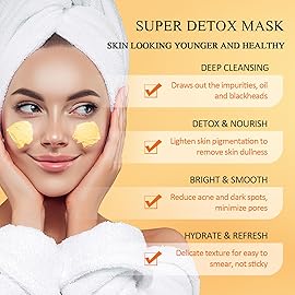 SHVYOG Vitamin C Face Mask with Kaolin Clay for Dull Skin, Deep Cleansing, Turmeric Clay Mask, Face Masks Skincare for Controlling Oil and Refining Pores 5.29 Oz 150g