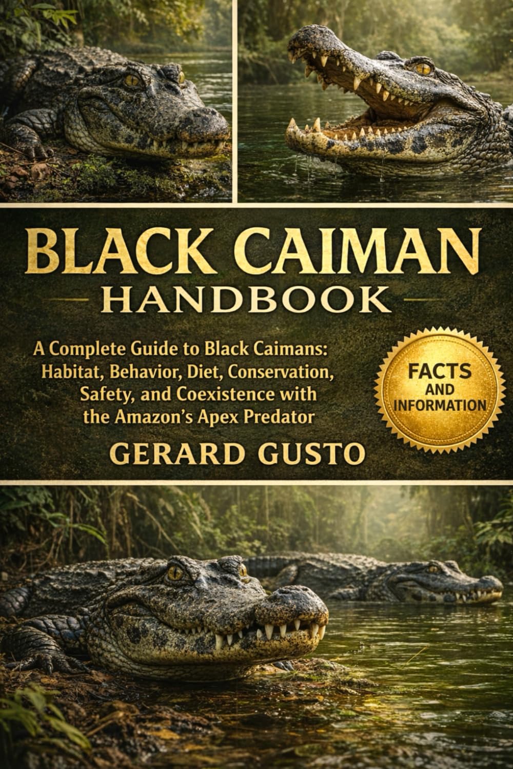 BLACK CAIMAN HANDBOOK: A Complete Guide to Black Caimans – Habitat, Behavior, Diet, Conservation, Safety, and Coexistence with the Amazon’s Apex Predator