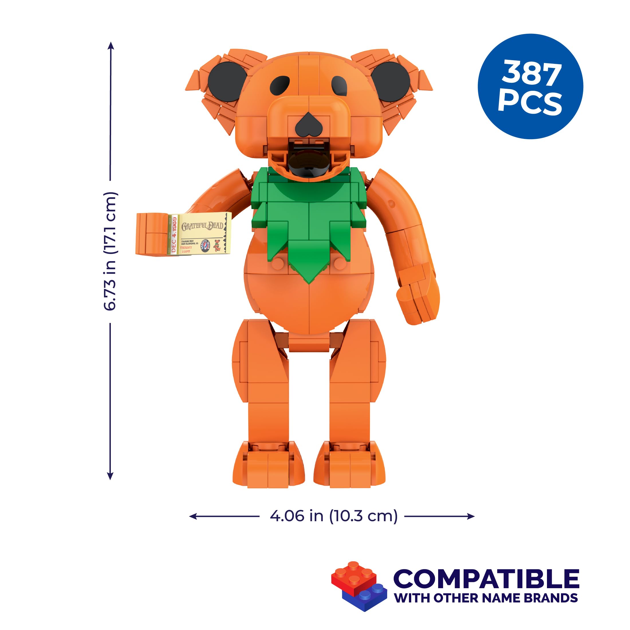 Amazon.com: Brickcraft Grateful Dead Ashburry Orange Dancing Bear