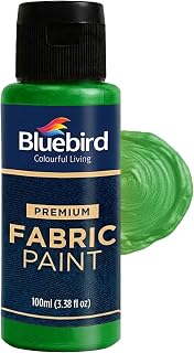 BLUEBIRD Fabric Paint Iridescent Luscious Green - 3.4 Fl Oz / 100 ML