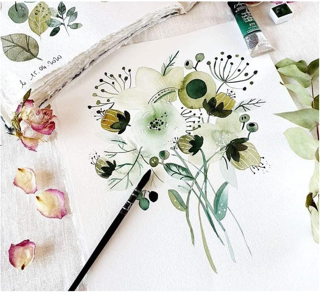 Sennelier Peinture Aquarelle.SET DECOUVERTE - fleuri .kit Marie Boudon et 2 cartes postales