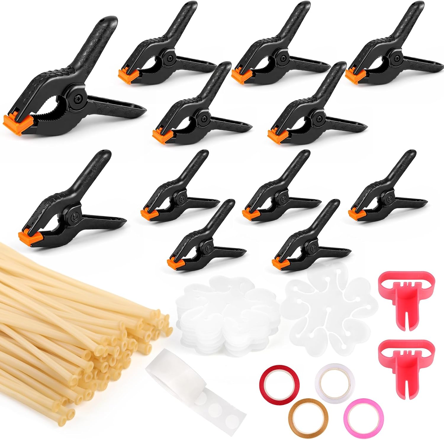 12 Pack Balloon Arch Clips, Balloons Arch Kit for Party Decorations, Black | 100PCS Clear 260 Long Balloons & Multiple Accessories, Create Stunning DIY Backdrops for Parties, Weddings & Events