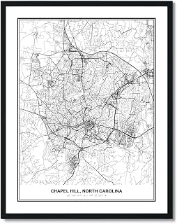 Susie Arts 8X10 Unframed Chapel Hill North Carolina Wall Art Map Metropolitan City Road View Abstract Street Print Poster Decor Home Office sdm079