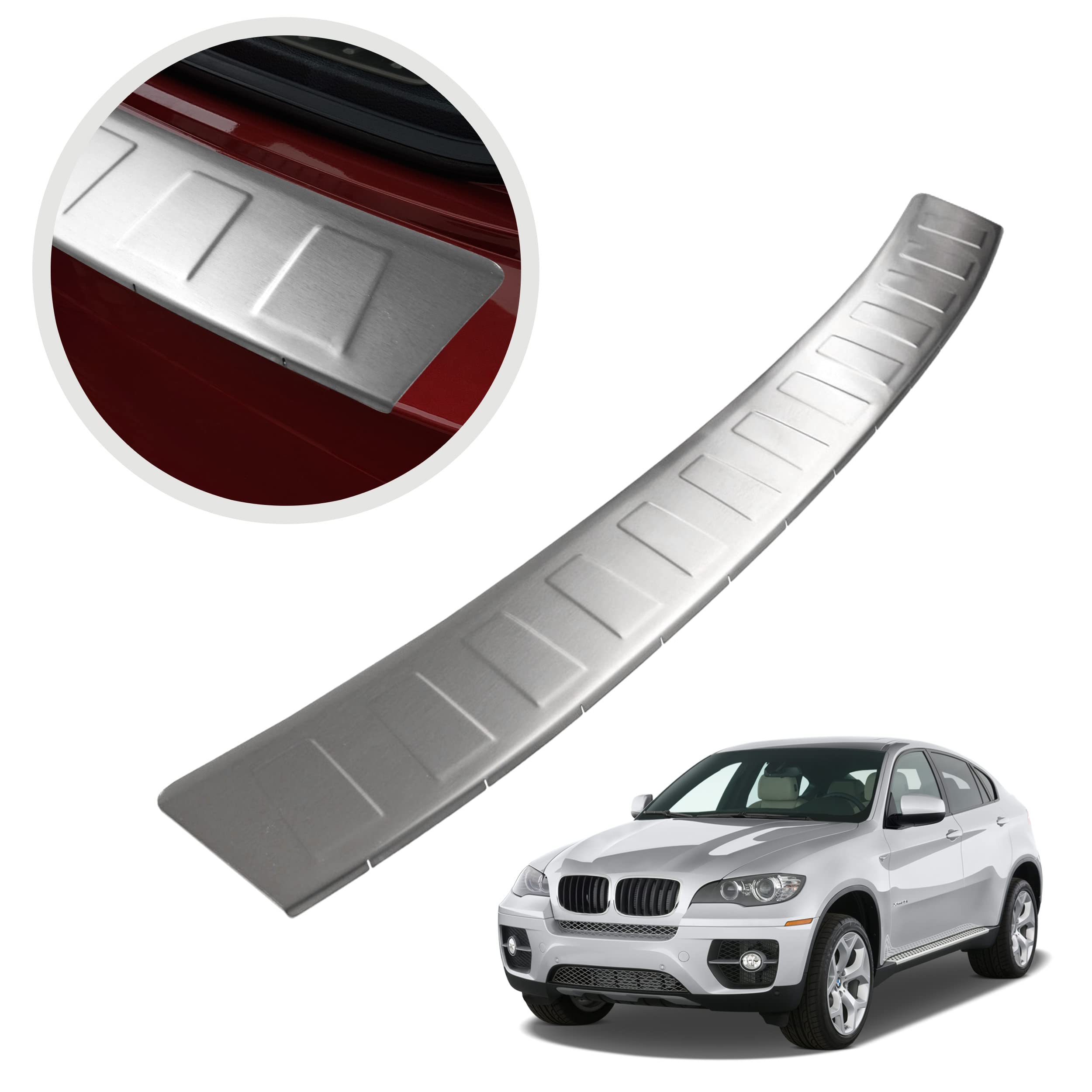 Protection Anti-rayures Arrière Protection Pare-chocs Arrière CHROMEMASTER - Pour BMW X6 E71 2007-2014 - Acier Inox Chromé - Anti-rayures Bande Chrome Voiture Accessoire BMW E71 2007-2014
