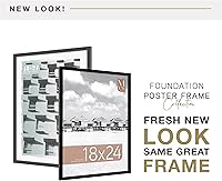 Vista 2 de MCS Foundation - Marco para póster de 18 x 24 pulgadas, color negro tradicional, vertical y horizontal, para colgar en la pared, marco grande