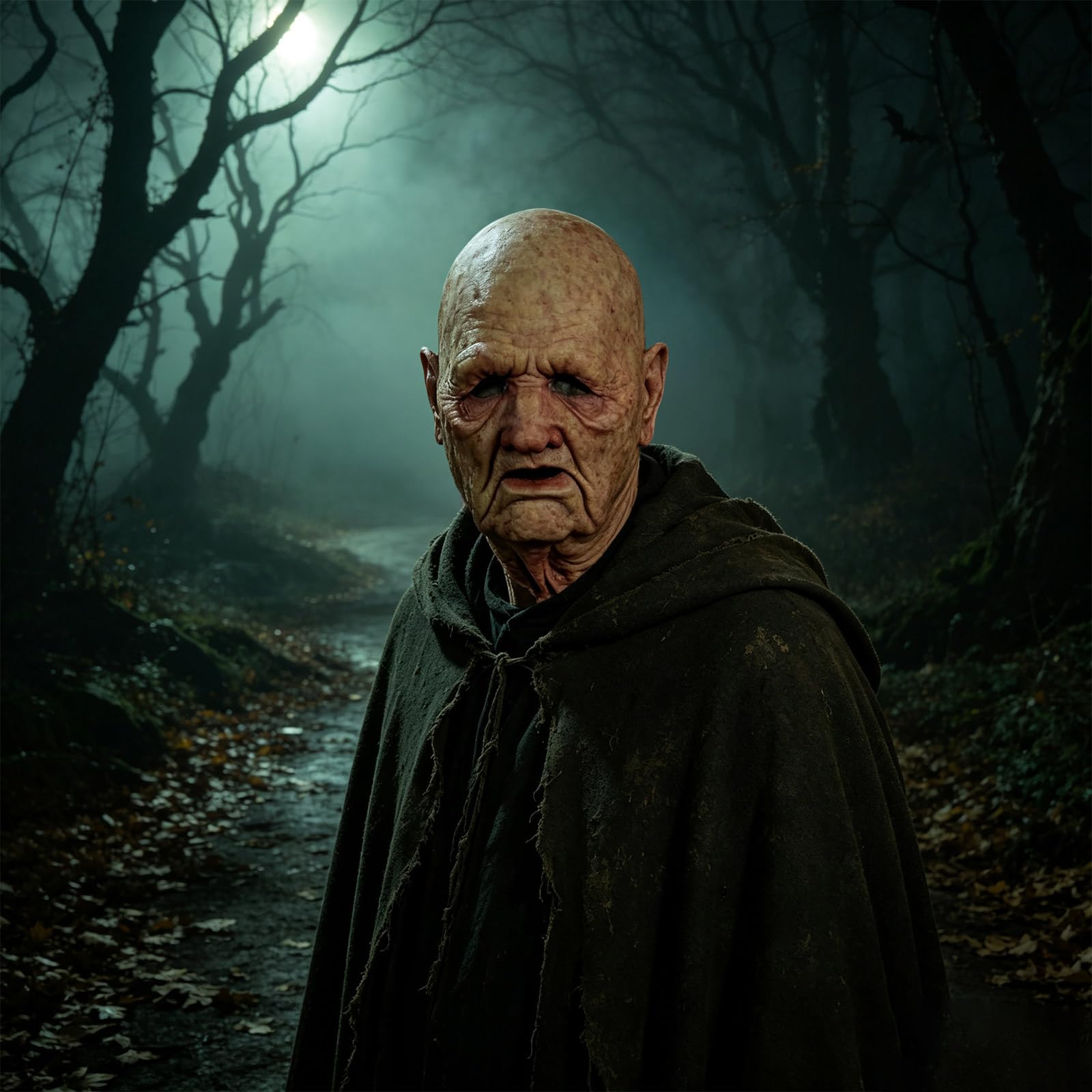 Old Man Mask Realistic Halloween Masquerade Latex Human Wrinkle Face Mask, D-beige - Image 6