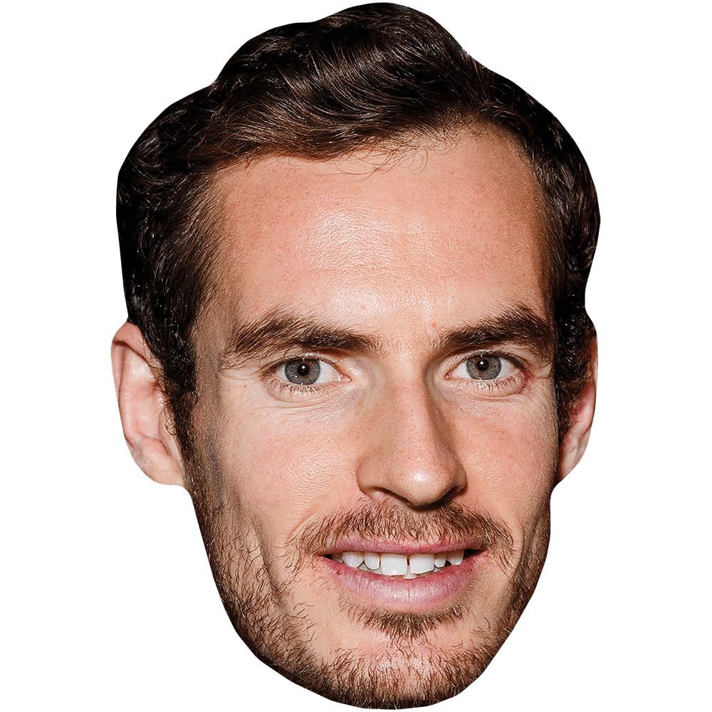 Celebrity Cutouts Lifelike Andy Murray (Beard) Celebrity Mask, Flat Card Face, Fancy Dress Mask