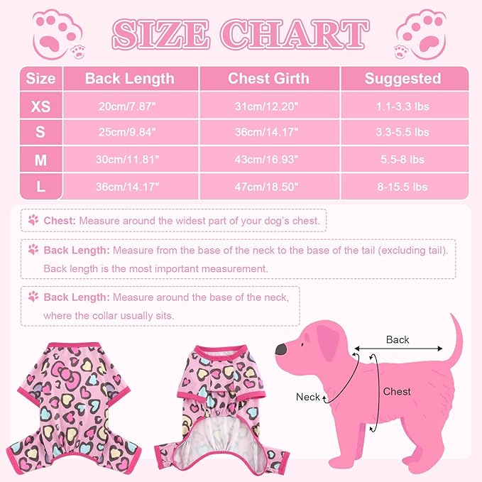 Pijama para Perros Pequeños, Algodón Ligero, Manga Larga, Estampado Leopardo, XS miniatura 7