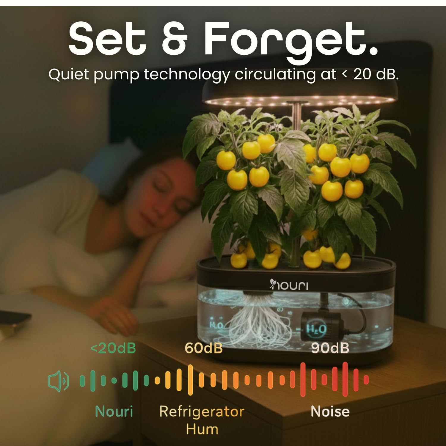 Nouri 7 Hydroponik-System – Frische Kräuter Aus Der Küche | Mit LED-Licht & 7 Pods