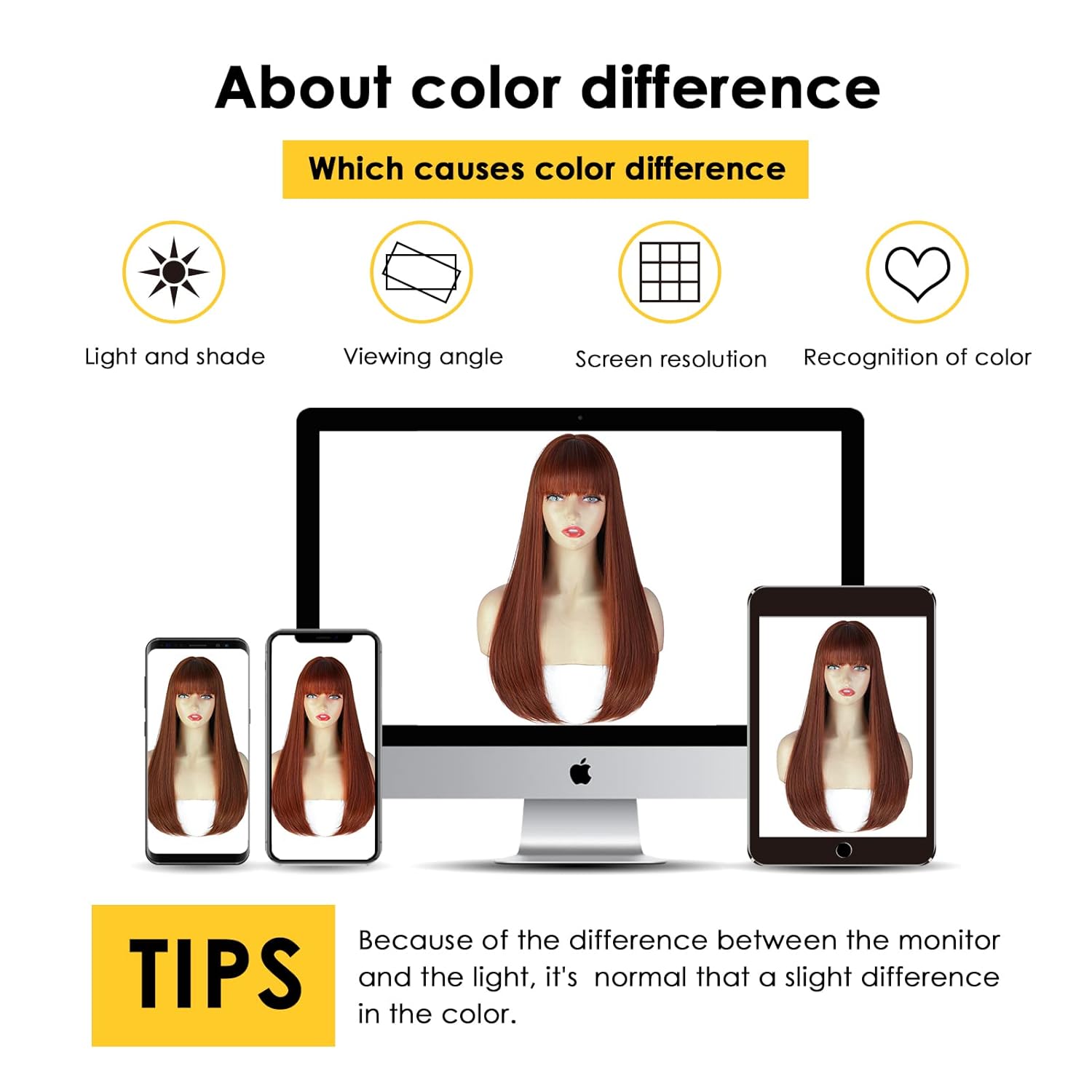 ENTRANCED STYLES Auburn Wigs for Women Long Straight Wig with Bangs Reddish Brown Wig Colored Cosplay Wig Heat Resistant Synthetic Copper Red Wig for Daily Party Use 22 Inch - Image 6