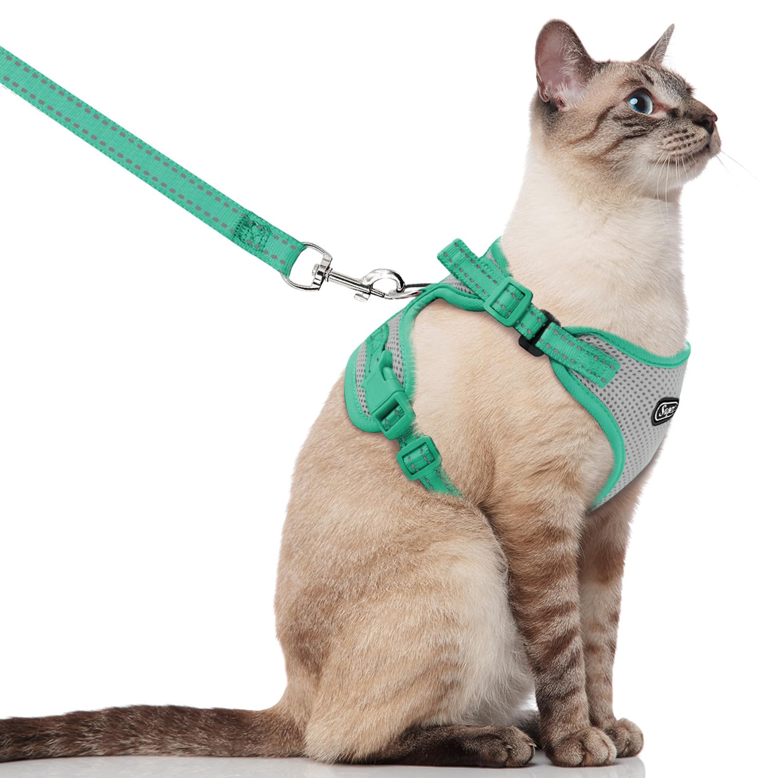 Supet Cat Harness and Leash for Walking Escape Proof, Adjustable Harness for Cats, Easy Control Small Cat Harness for Medium Large Kitten Lattice