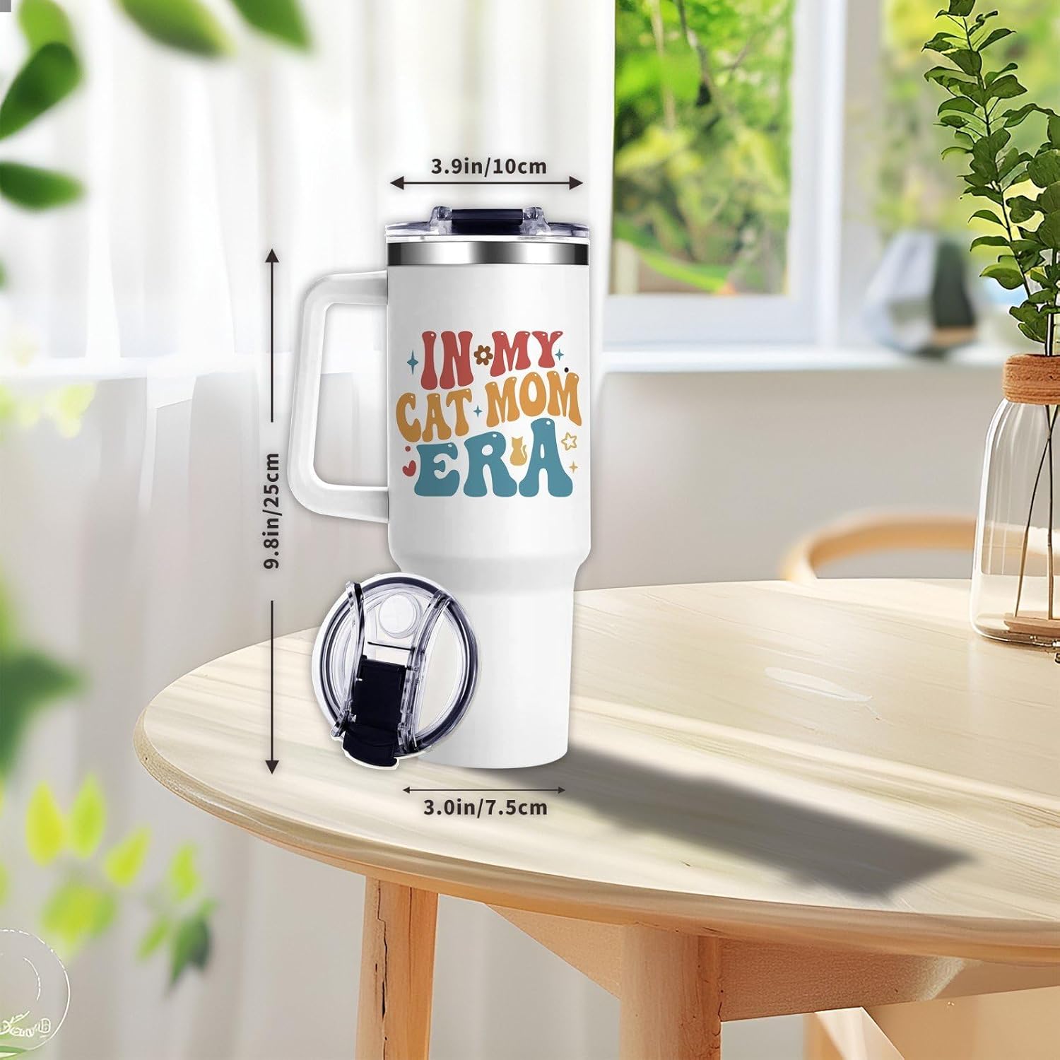 Cat Mom Tumbler Gifts for Cats Lovers Women 40Oz In My Cat Mom Era Tumbler with Handle Christmas Mothers Day Present for Cats Moms and Girls - Image 2