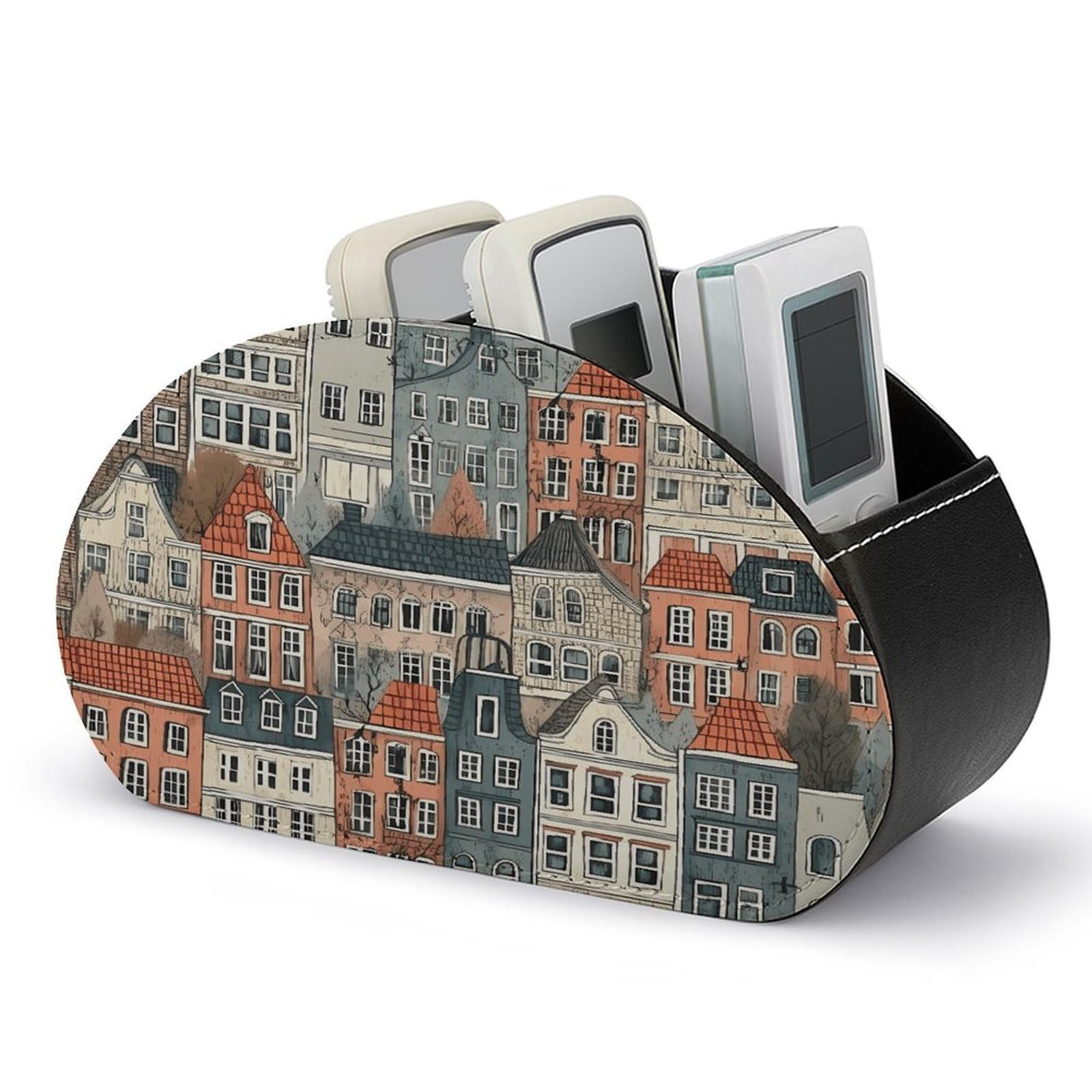 Btcowzrv Style House Pattern Remote Control Holder With 5 Compartments
