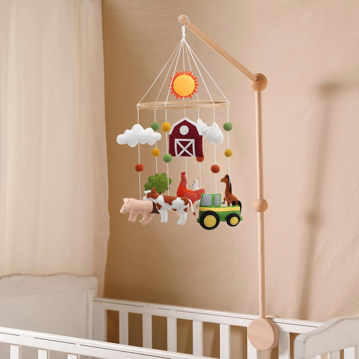 Farm Animal Mobile for Crib – A Colorful Baby Farm Mobile with Animals and barn