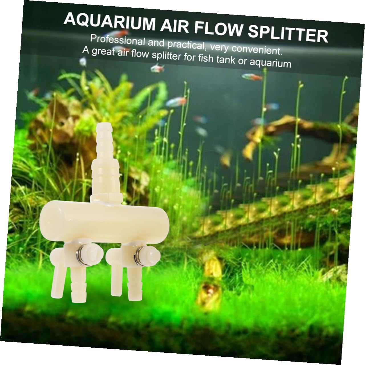 2pcs Aquarium Air Flow Splitter Valve with Adjustable Control Switch for Fish Tank Oxygen Pump Accessories White