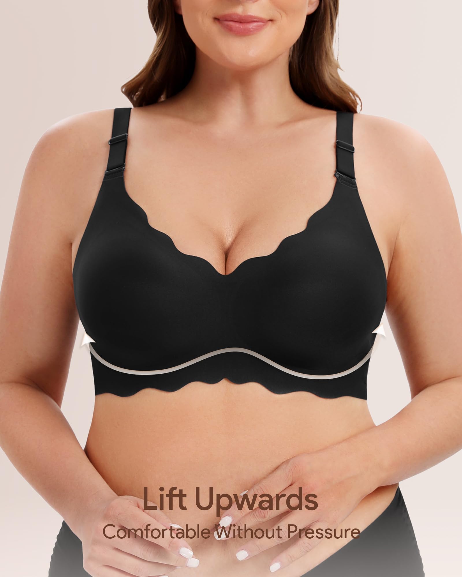 HBselect Sujetador sin Aros Mujer Cómodo 3Pcs Sujetadores sin Costuras