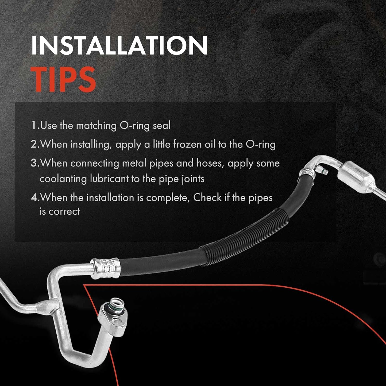 A-Premium A/C Discharge Line Hose Assembly Compatible with Ford F-250 Super Duty 2007-2010, F-350 Super Duty/F-450 Super Duty/F-550 Super Duty 2008-2010, 5.4L 6.8L, Compressor to Condenser