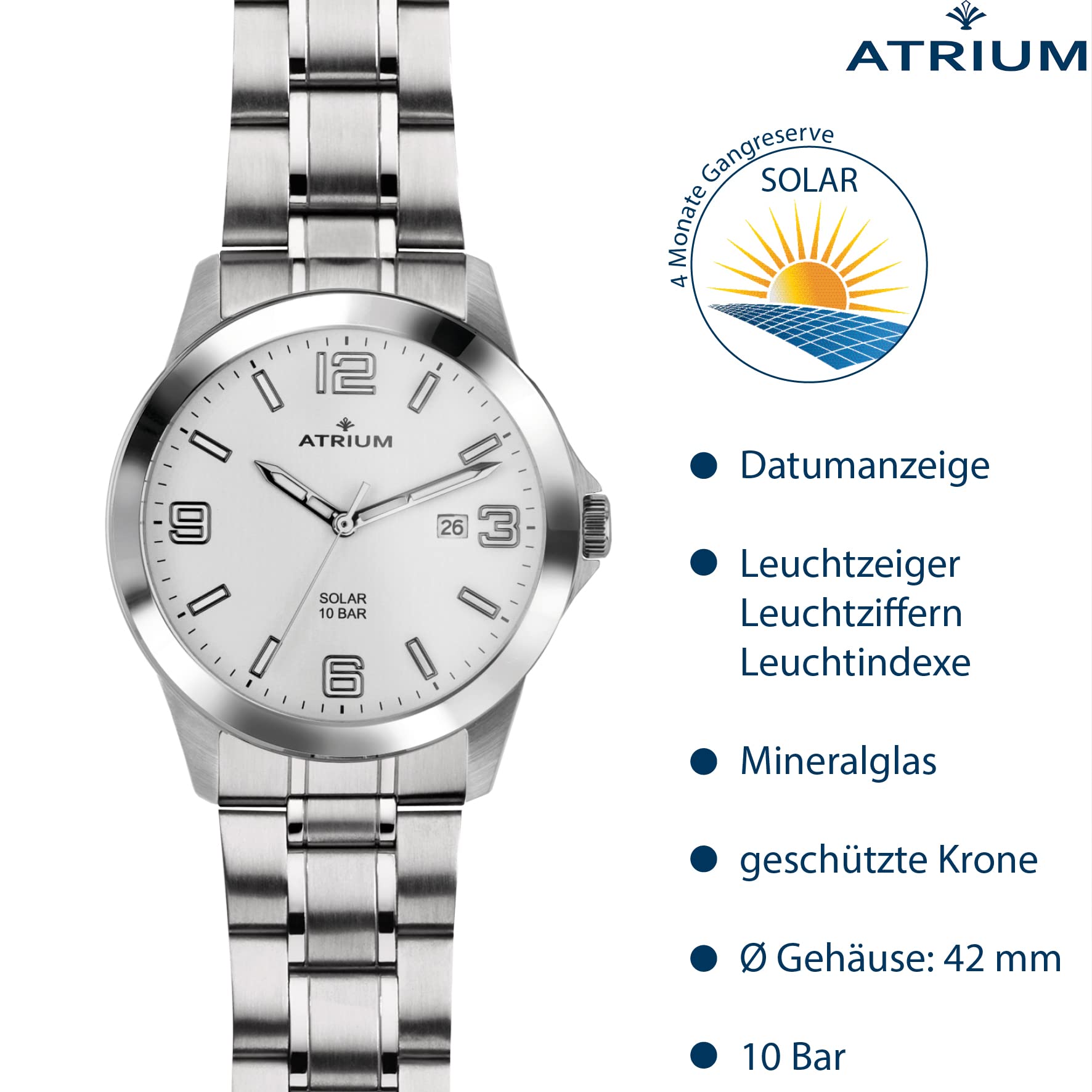Atrium Reloj Plateado para Hombre A32-30