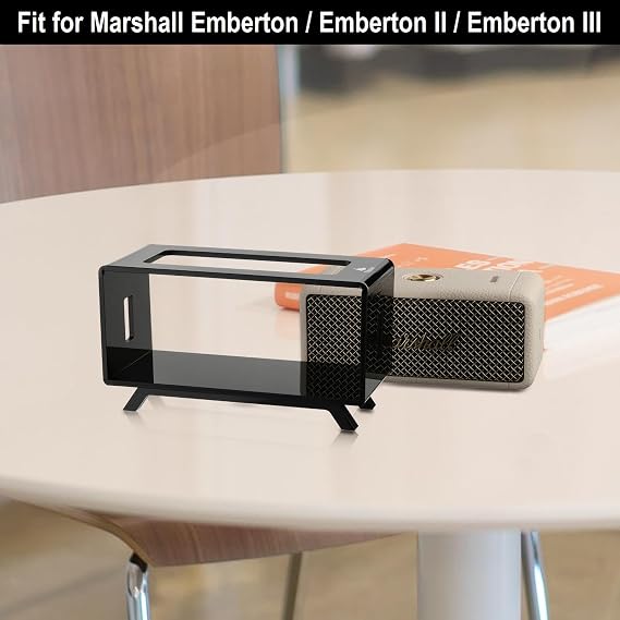 Acrylic Desktop Stand Holder Compatible with Marshall Emberton/Emberton II/Emberton III Speaker, Table Holder Display Shelf Speaker Desktop Stand Shelf (Black)
