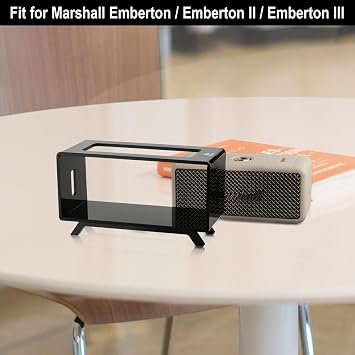 Acrylic Desktop Stand Holder Compatible with Marshall Emberton/Emberton II/Emberton III Speaker, Table Holder Display Shelf Speaker Desktop Stand Shelf (Black)