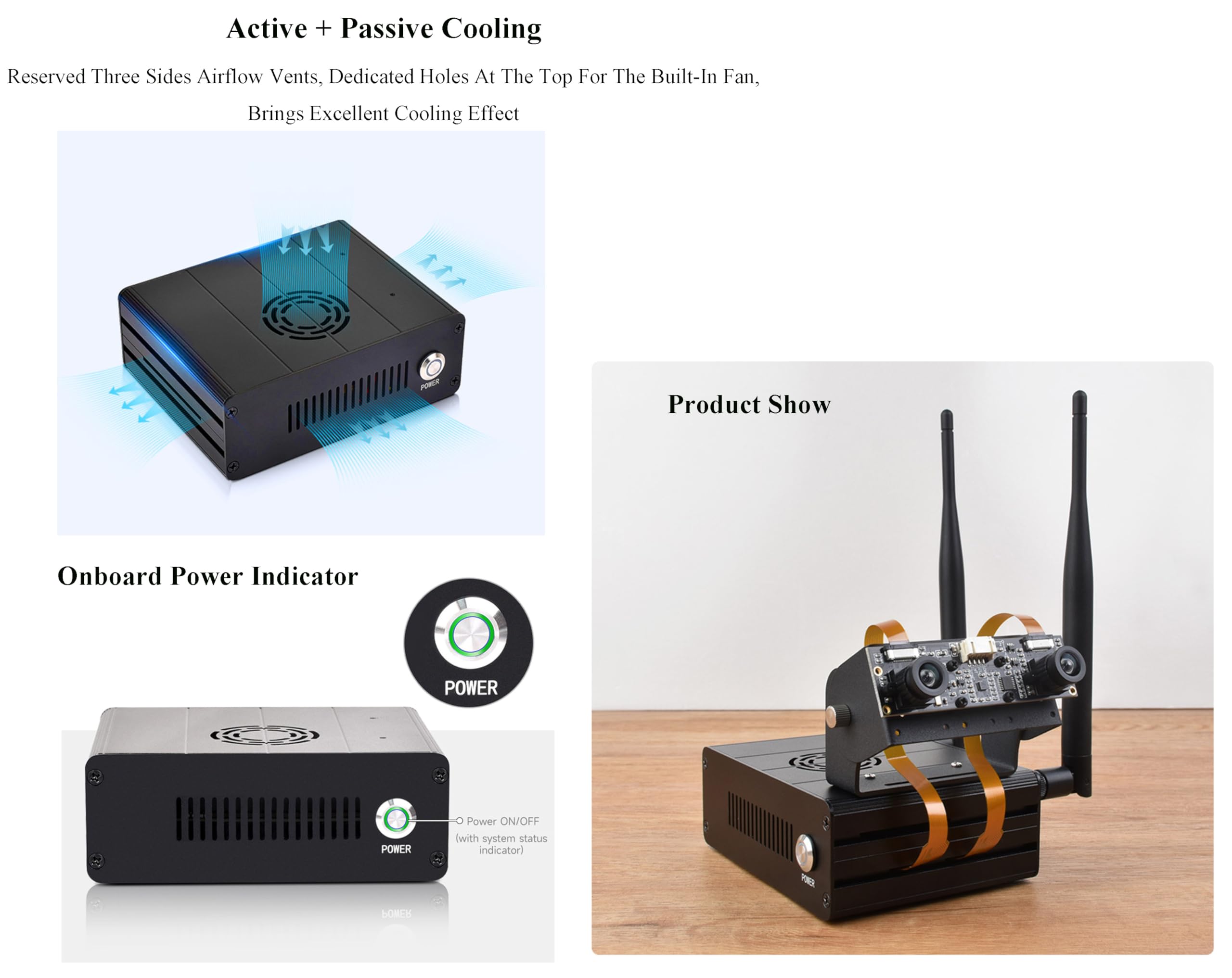 Amazon.co.jp: Jetson Orin用アルミニウム合金ケース、カメラホルダー