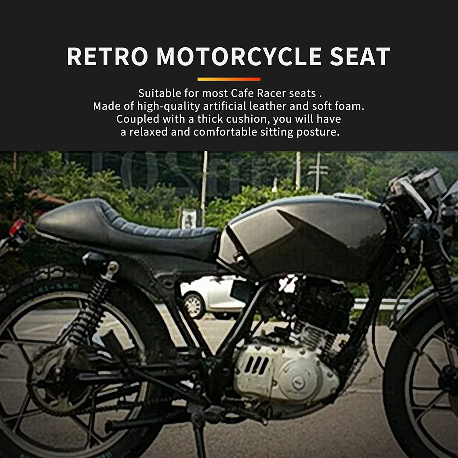 Amazon.co.jp: バイクシート汎用バイクシートヴィンテージレトロバイク